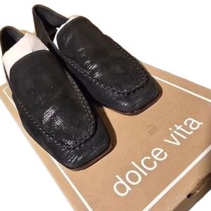 Dolce Vita Beny Loafers, Onyx Black Embossed Leather, Size 10